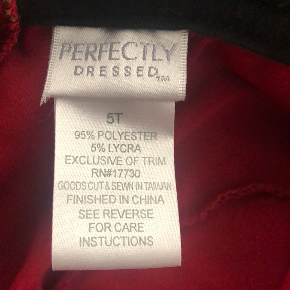 Perfectly Dressed Velour Christmas Holiday Dress in Red Plaid Sz 5t - Picture 8 of 9